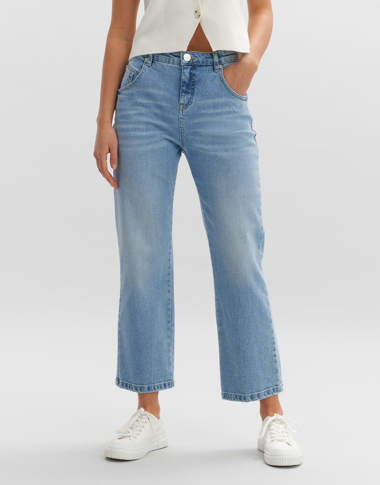 Boyfriend Jeans Lani Twist Damen Bleached Blau 40 von OPUS