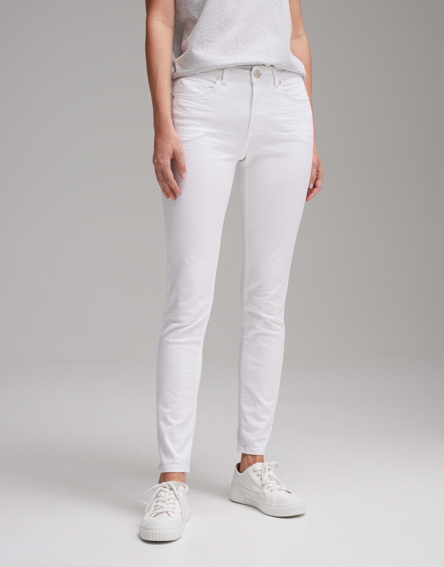 Skinny Jeans Elma Clear Figurbetont Damen Weiss L28/34 von OPUS