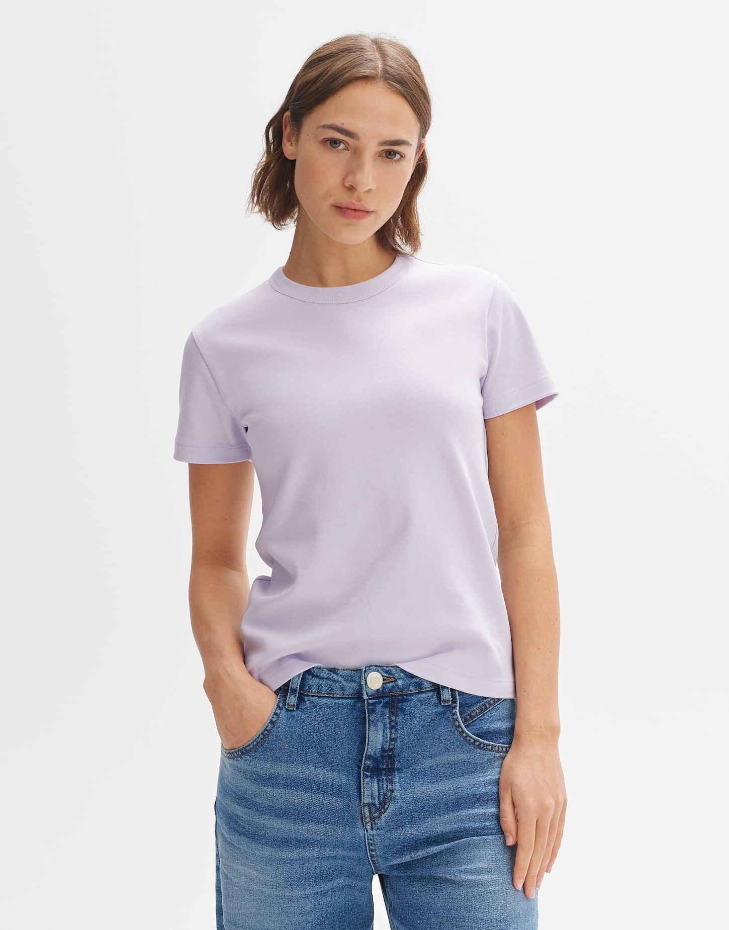 T-shirt Samun Figurbetont Damen Lavendel 40 von OPUS