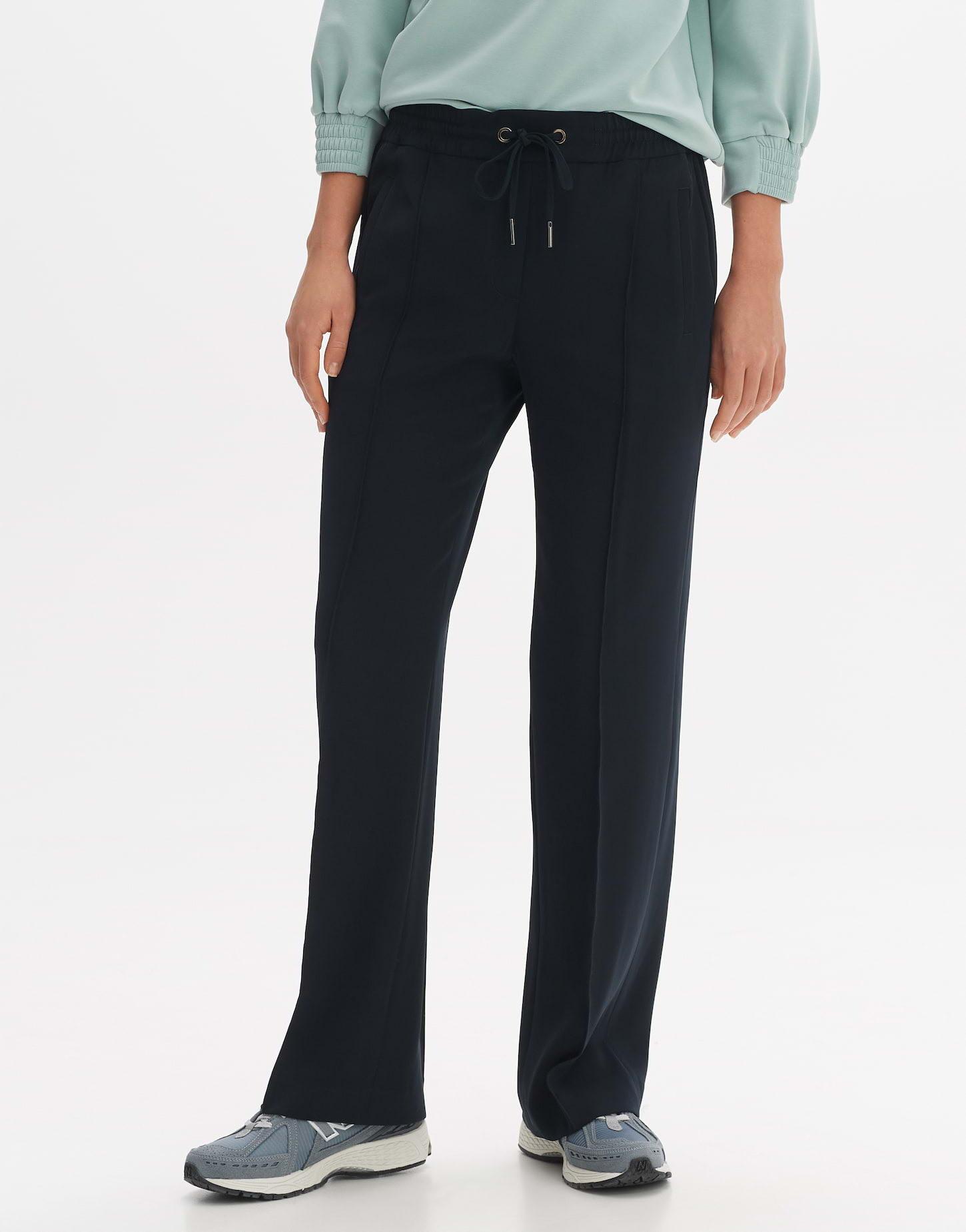 Wide Leg Pants Melane Gerader Schnitt Damen Aquamarine 34 von OPUS