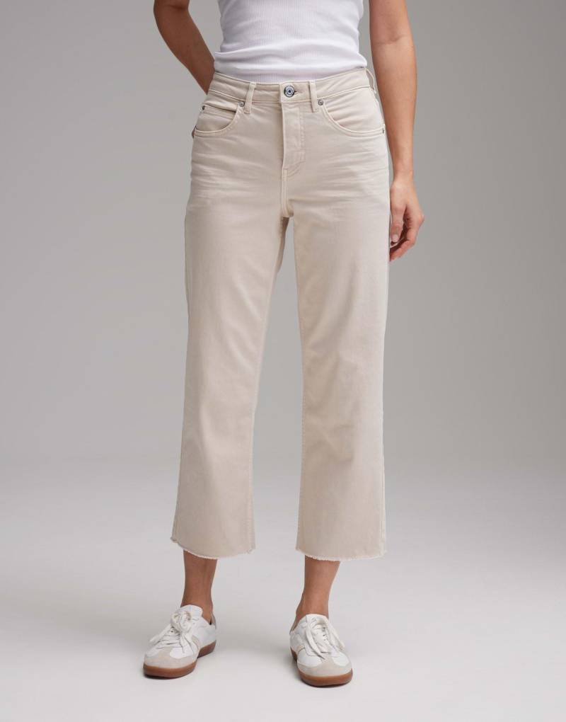 Wide Cropped Jeans Momito Color Gerade Damen Beige 40 von OPUS
