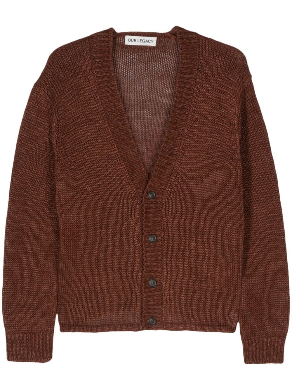 OUR LEGACY Academy chevron-knit cardigan - Brown von OUR LEGACY