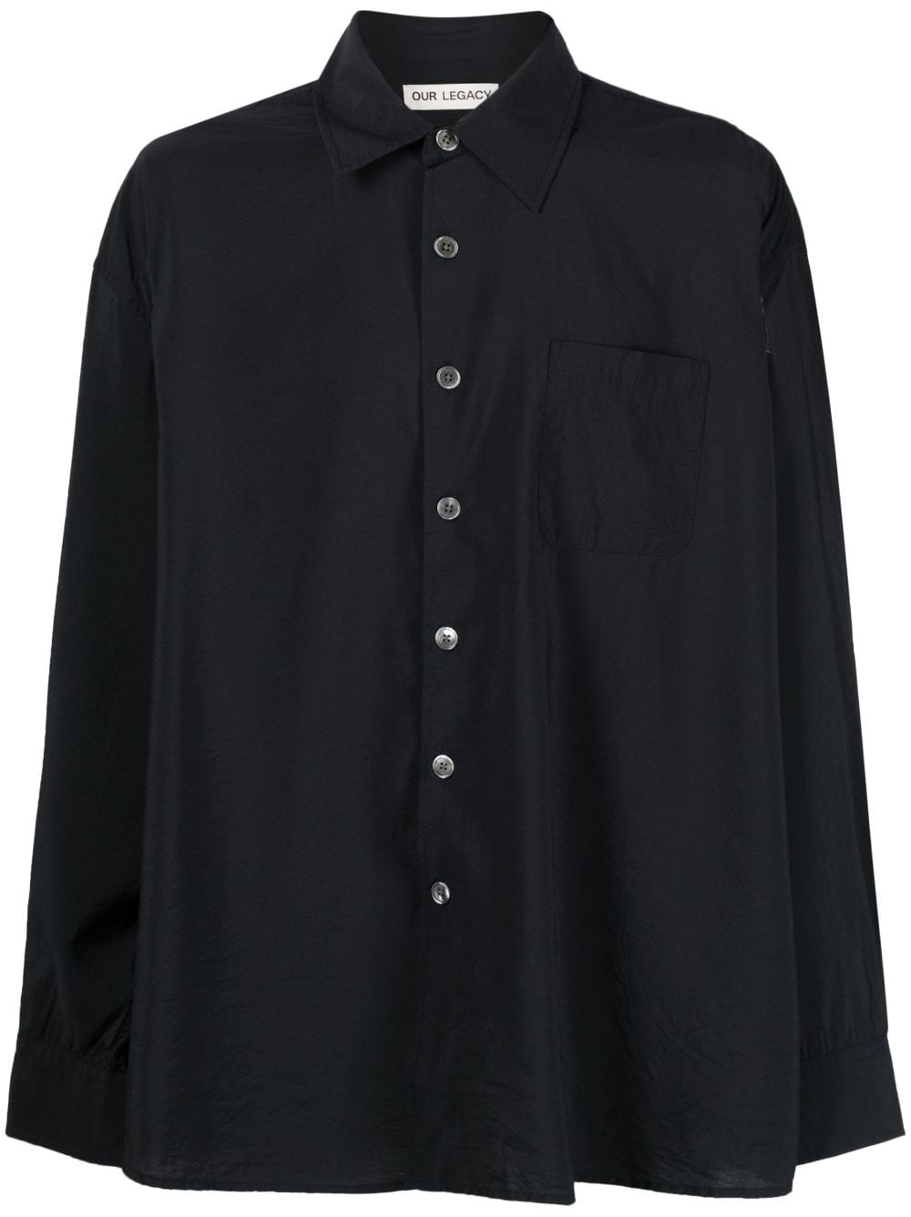 OUR LEGACY Borrowed long-sleeve shirt - Black von OUR LEGACY