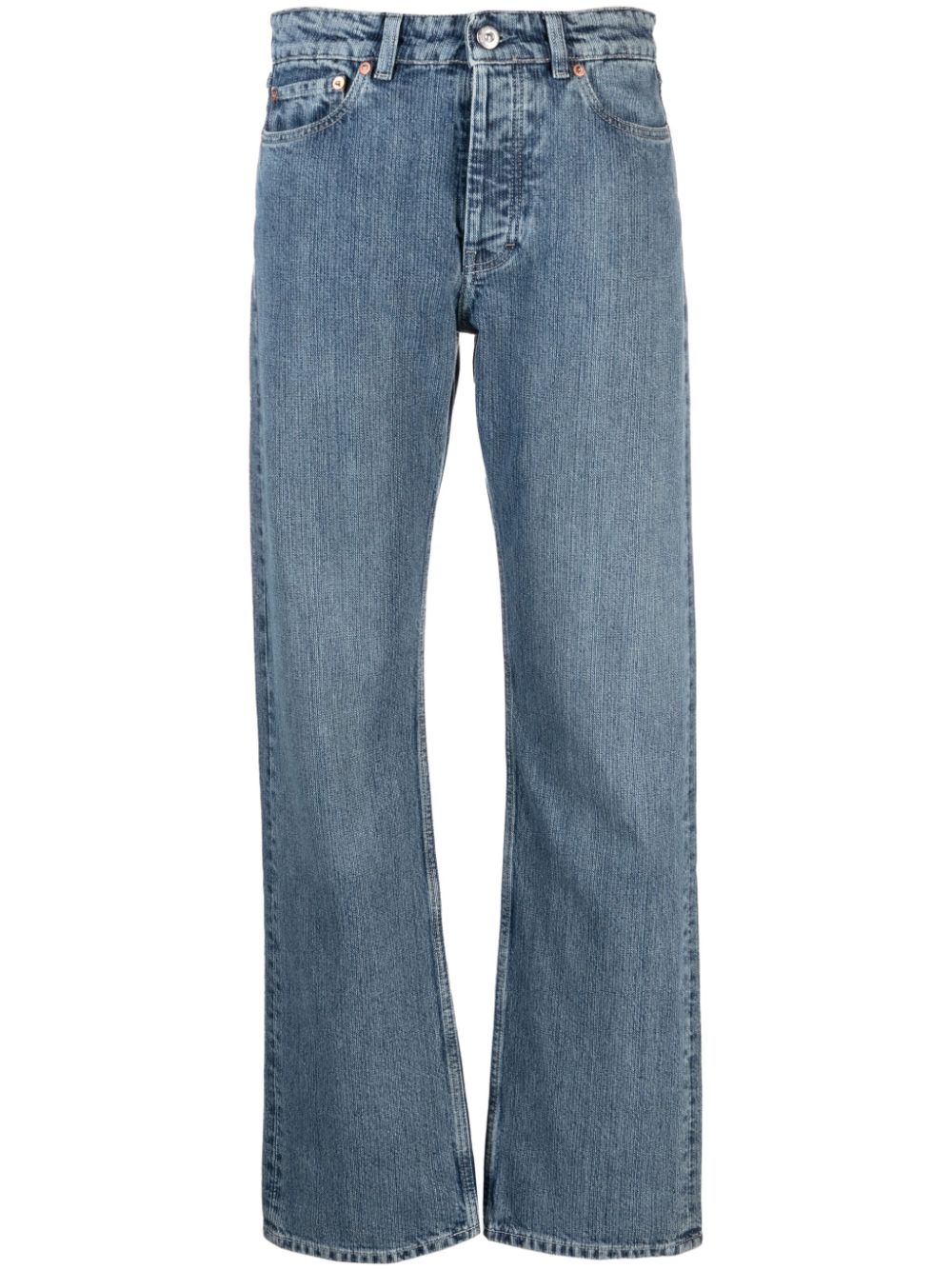 OUR LEGACY Linear mid-rise straight-leg jeans - Blue von OUR LEGACY