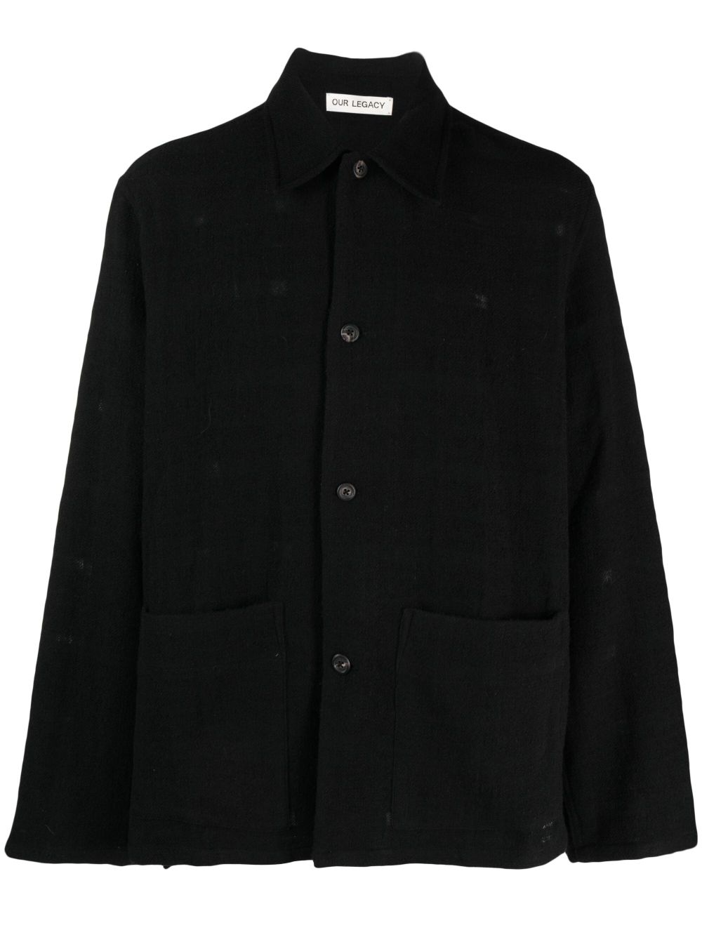 OUR LEGACY Maven felted shirt jacket - Black von OUR LEGACY