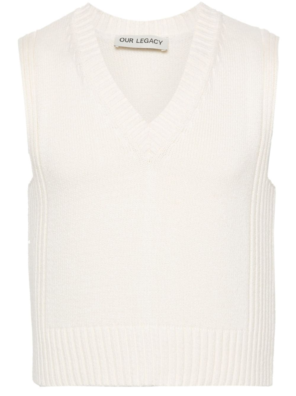 OUR LEGACY V-neck cotton vest - Neutrals von OUR LEGACY