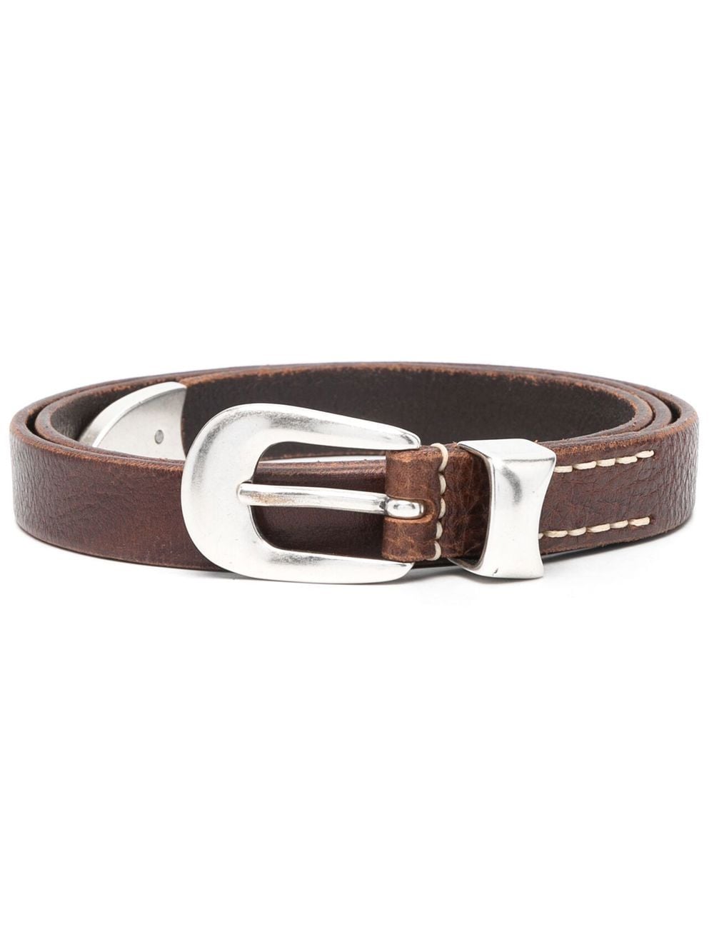 OUR LEGACY Western leather buckle belt - Brown von OUR LEGACY