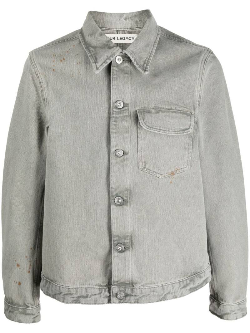 OUR LEGACY flap-pocket button-up denim jacket - Green von OUR LEGACY