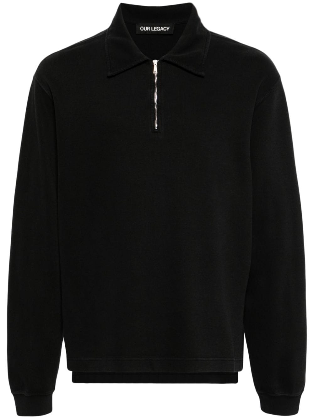 OUR LEGACY half-zip cotton sweatshirt - Black von OUR LEGACY