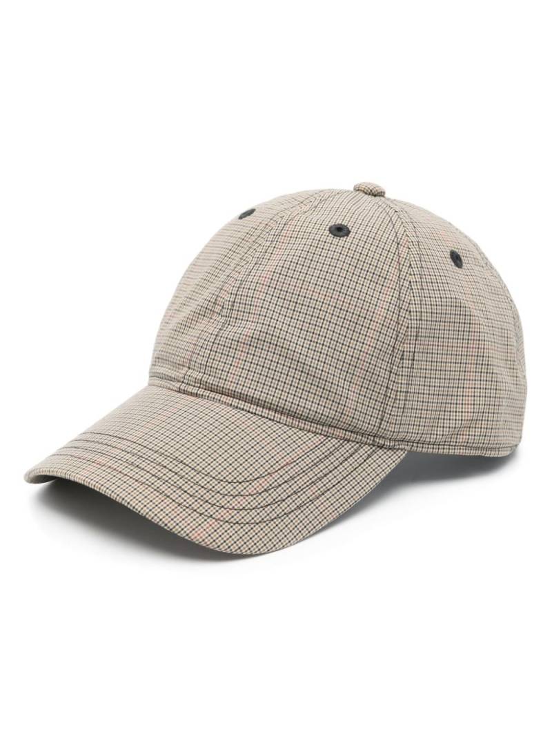 OUR LEGACY logo-engraved checked cap - Neutrals von OUR LEGACY