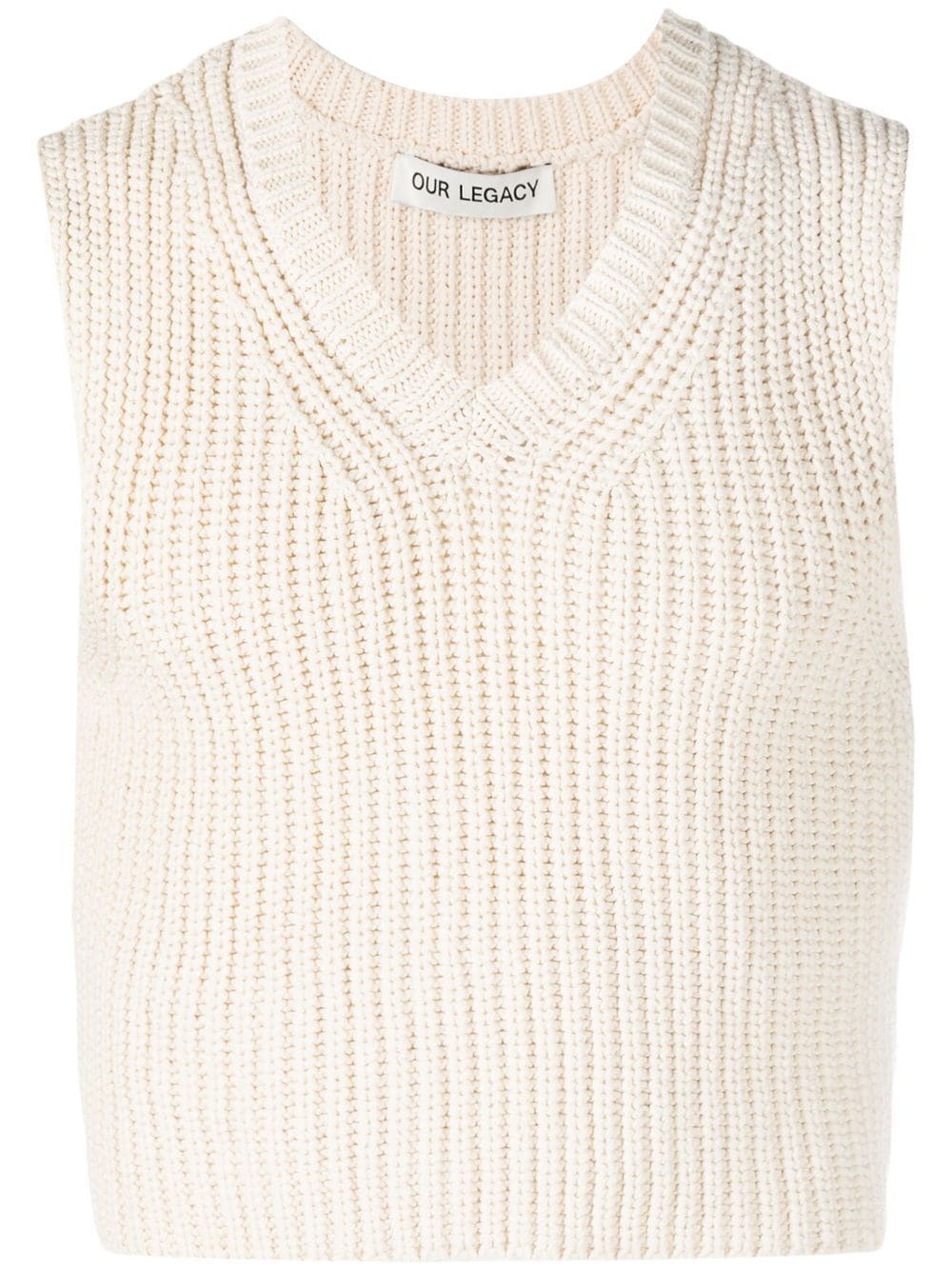 OUR LEGACY ribbed-knit cropped vest - Neutrals von OUR LEGACY