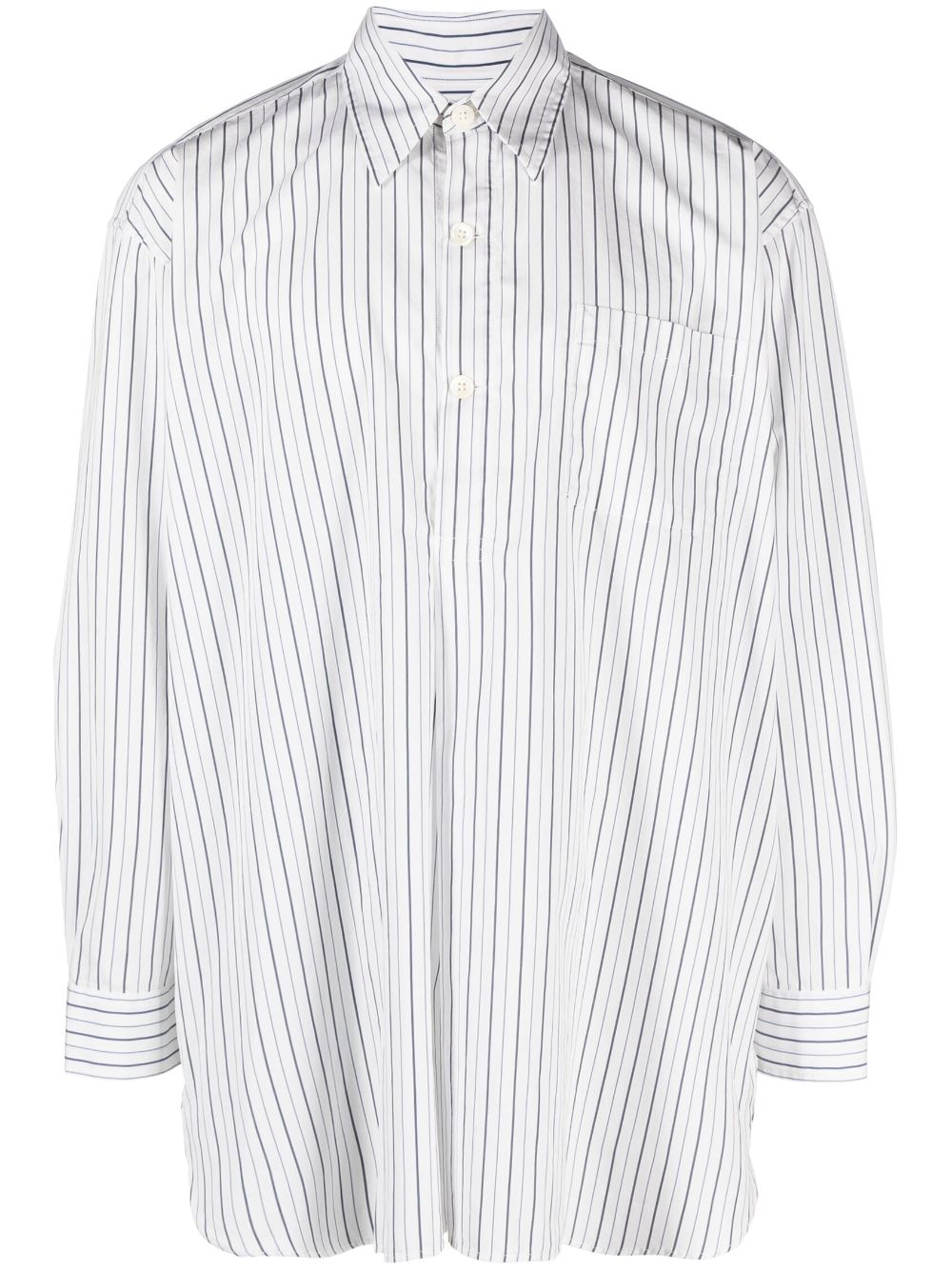 OUR LEGACY striped long-sleeve cotton shirt - White von OUR LEGACY
