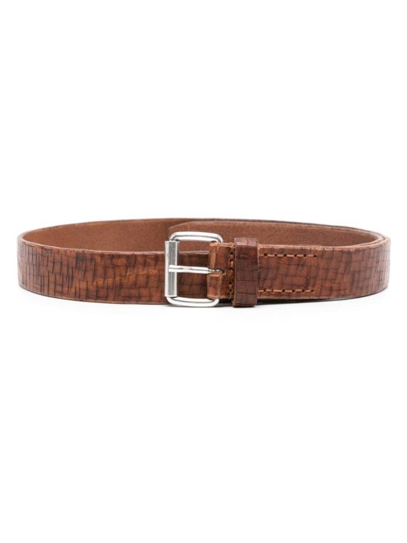 OUR LEGACY textured leather belt - Brown von OUR LEGACY