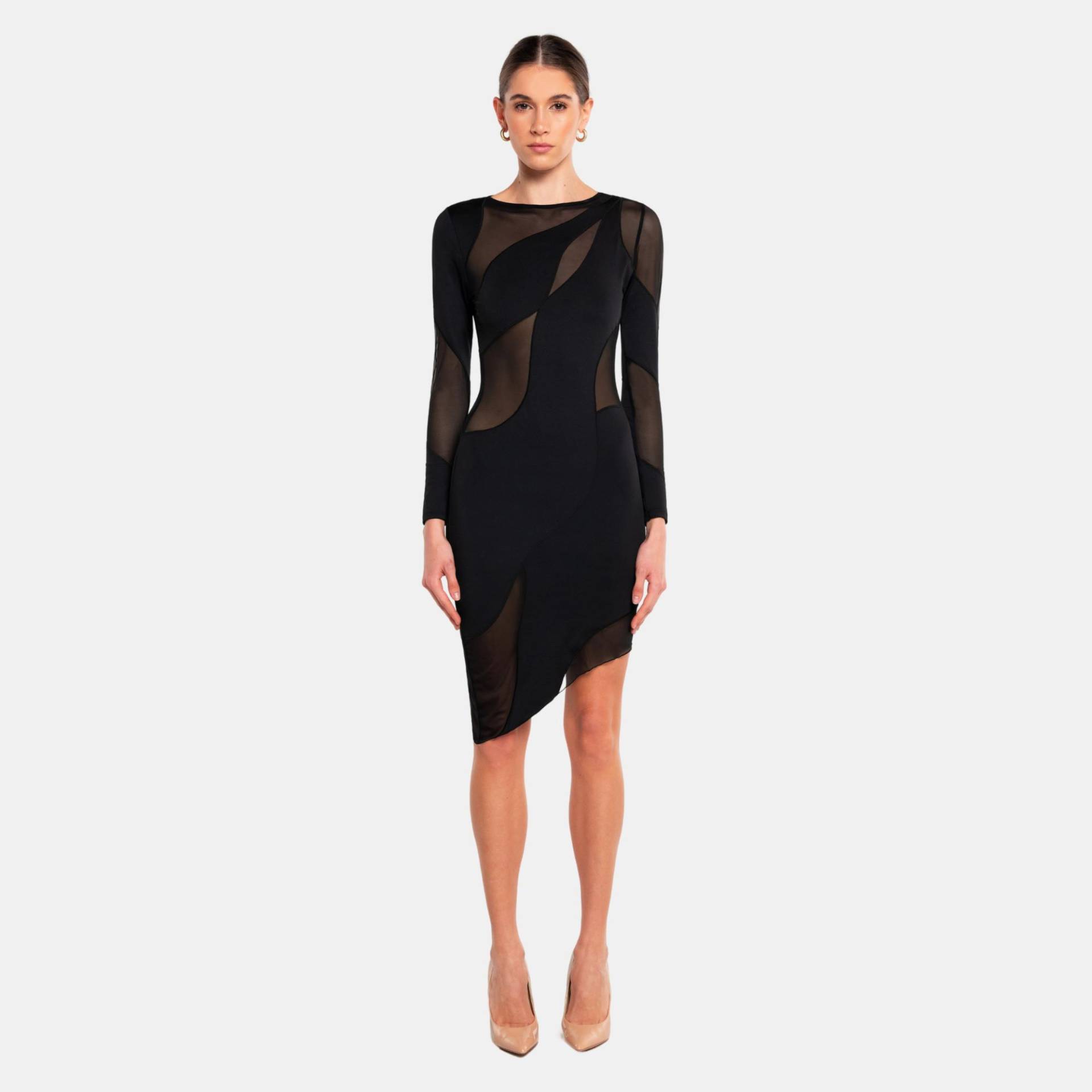 Spiral Long Sleeve Dress Damen Schwarz L von OW Collection