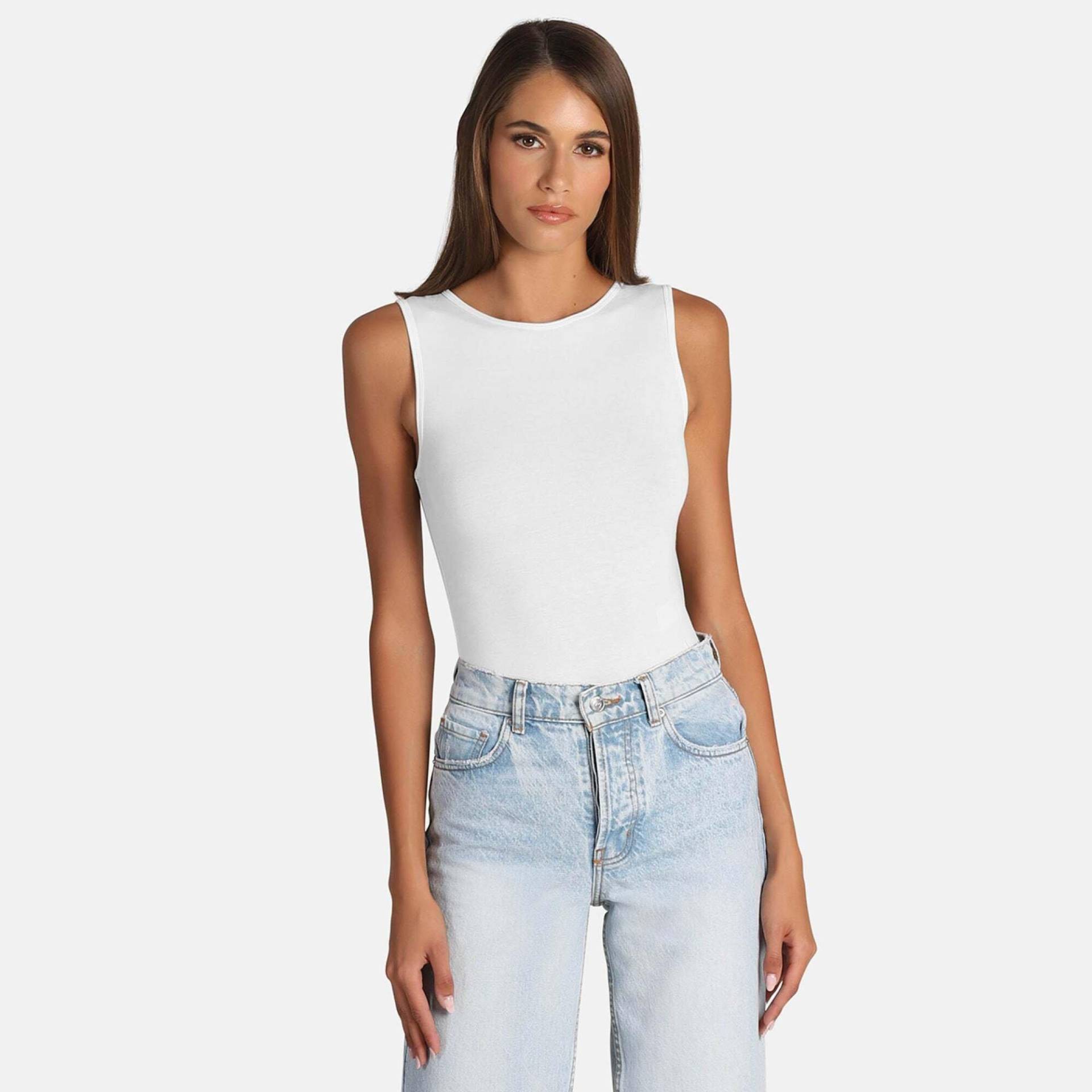 Tanktop Bodysuit Damen Weiss XS von OW Collection