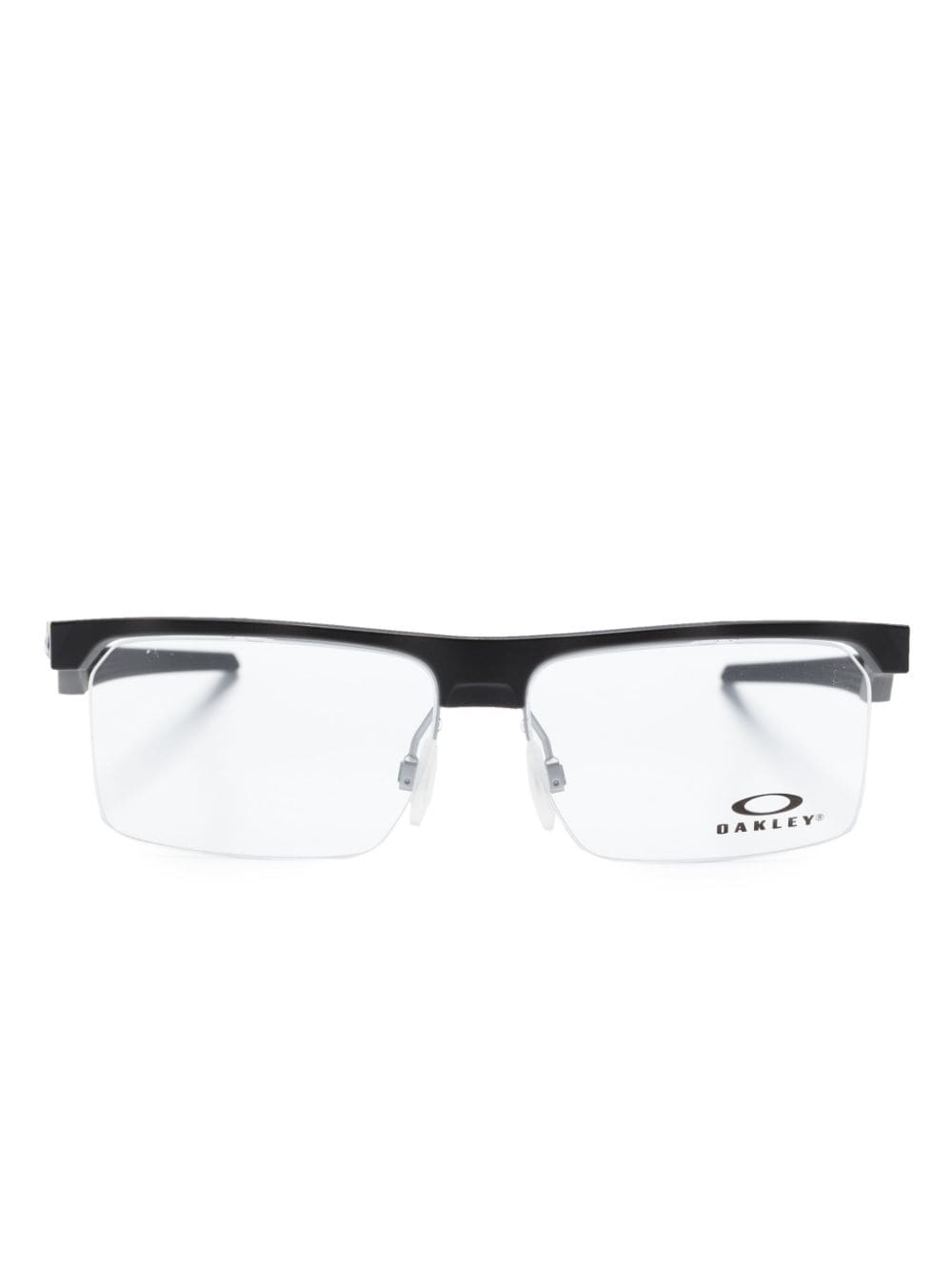 Oakley logo-plaque square-frame glasses - Black von Oakley