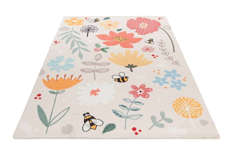 Obsession Kinderteppich »My Greta 623«, rechteckig, 6 mm Höhe, bedruckt, Blumen Motiv, waschbar, mit Fransen, Kinderzimmer von Obsession