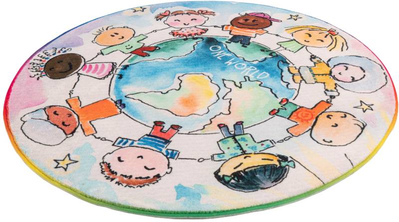 Obsession Kinderteppich »My Juno 477«, rund, 10 mm Höhe, Kurzflor, Spielteppich, Motiv Kinder, Kinderzimmer von Obsession
