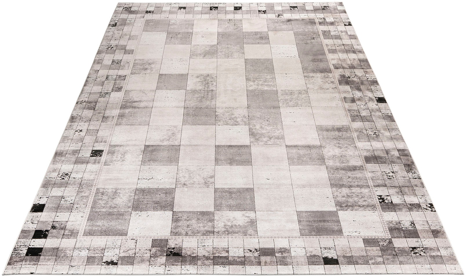 Obsession Teppich »My Eden of Obsession 204«, rechteckig, Beton Optik, mit Bordüre, besonders hohe Knotendichte, aus 85% Viskose von Obsession