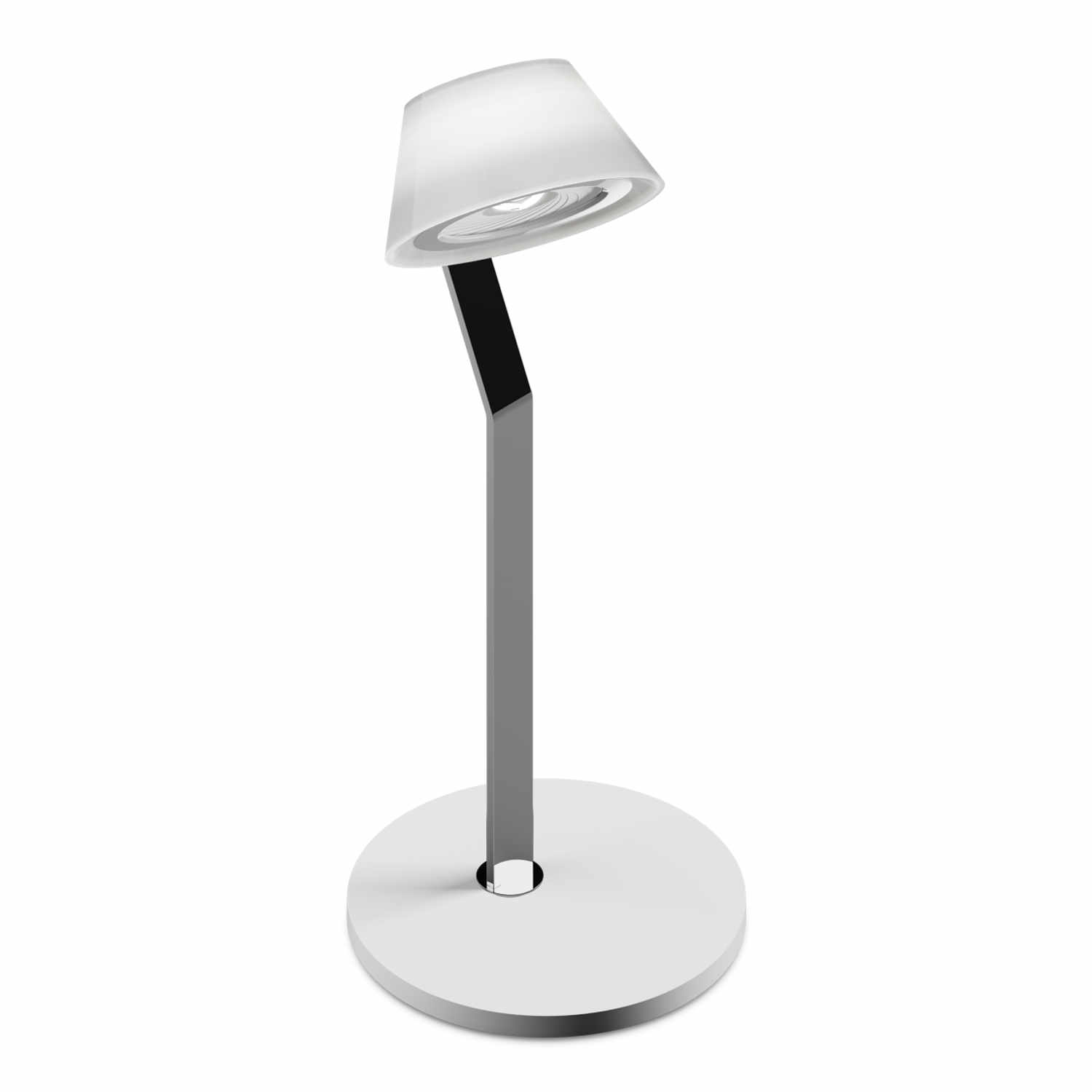 Leì 3d tavolo LED Tischleuchte, Ring / Body / Base weiss glanz/chrom glanz/weiss glanz von Occhio