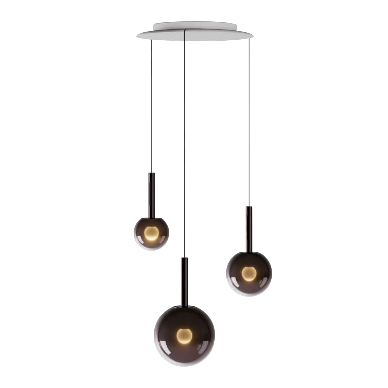 Luna sospeso cloud 3 Pendelleuchte, Baldachin schwarz matt, Farbe dark chrome, Höhe fix, 20-170cm Luna sospeso cloud 3 Pendelleuchte, Baldachin schwarz matt, Farbe dark chrome, Höhe fix, 20-170cm von Occhio