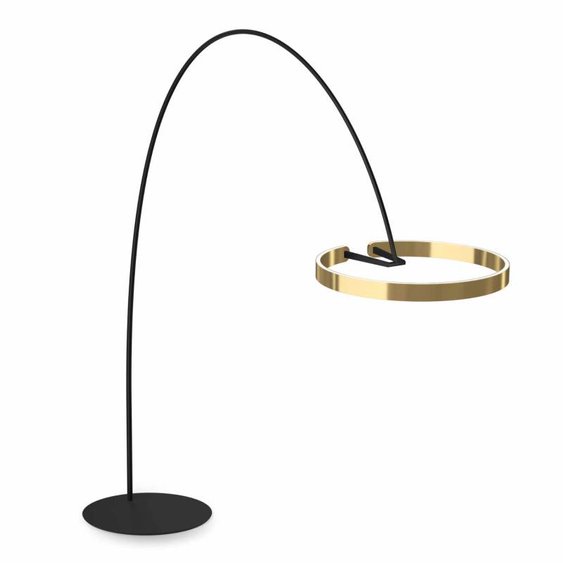 Mito largo LED Bogenleuchte, Kopf / Body bronze/schwarz matt von Occhio