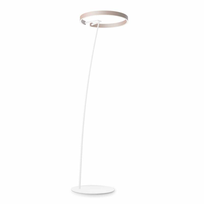 Mito raggio LED Stehleuchte, Kopf / Body gold matt/weiss matt von Occhio