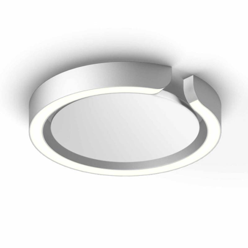 Mito soffitto Up LED Decken-/Wandleuchte, Grösse d. 20 cm, Farbe silber matt von Occhio