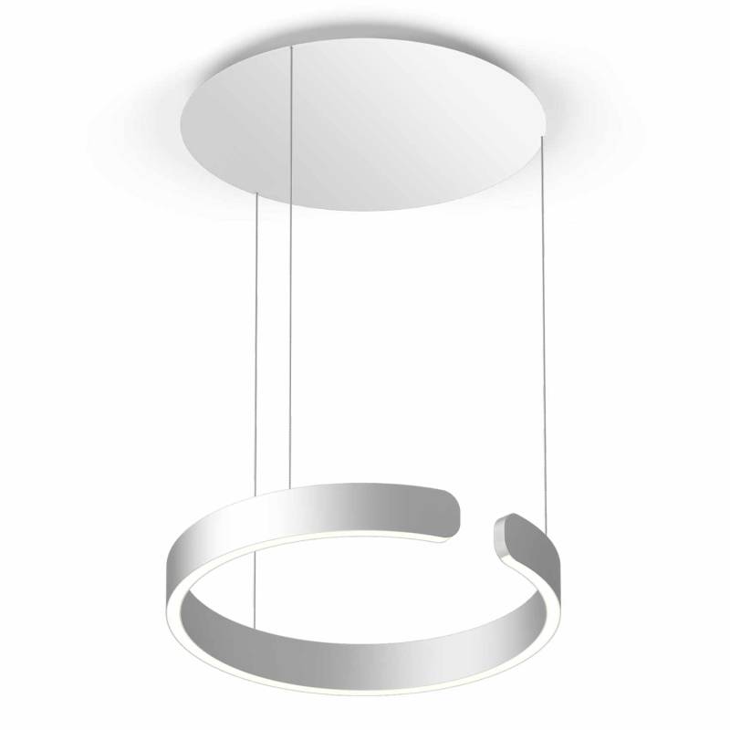 Mito Sospeso Up LED Pendelleuchte, Grösse d. 40 cm, Farbe silber matt, Kabellänge fix von Occhio