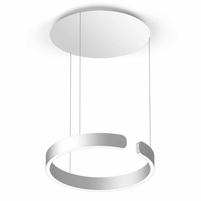 Mito sospeso Up LED Pendelleuchte, Grösse d. 40 cm, Farbe silber matt, Kabellänge variabel von Occhio