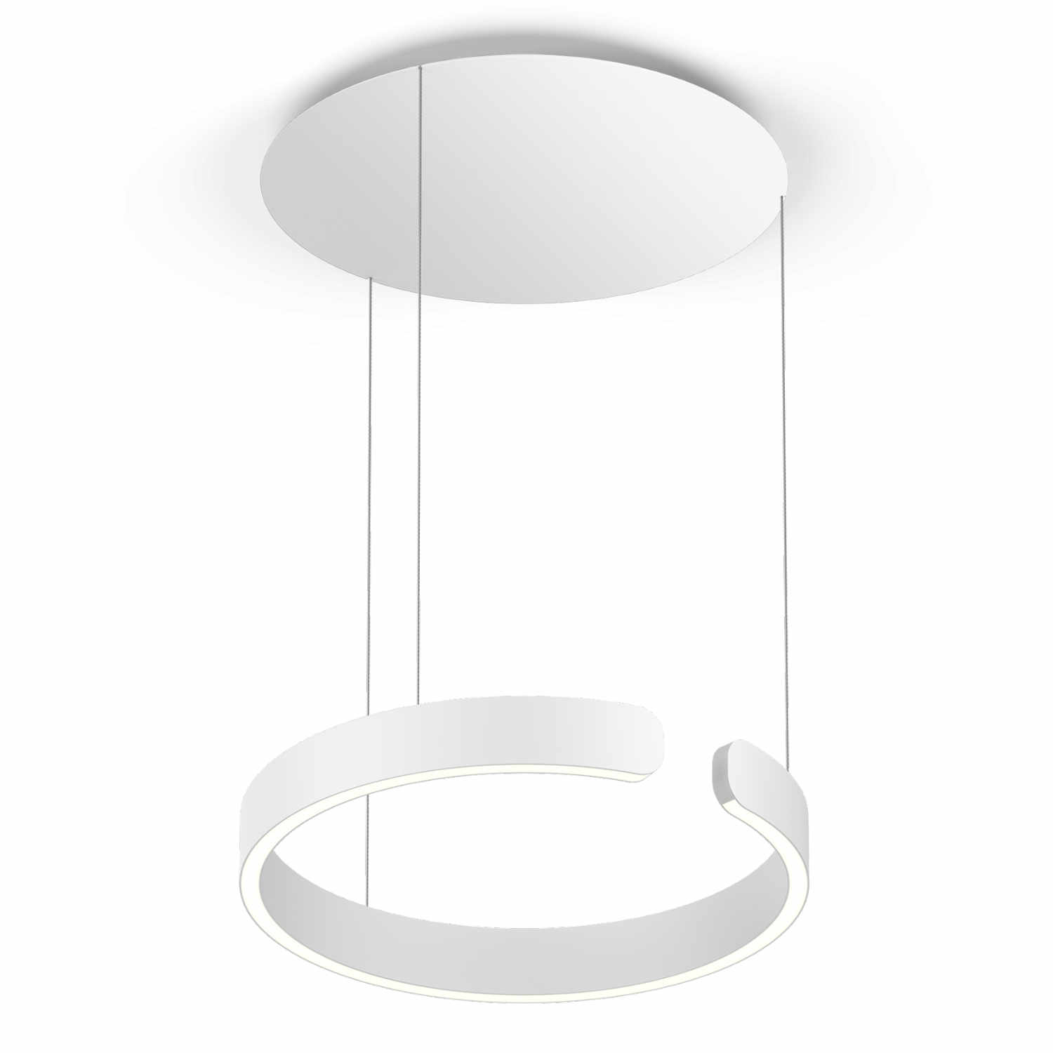 Mito Sospeso Up LED Pendelleuchte, Grösse d. 40 cm, Farbe weiss matt, Kabellänge fix von Occhio