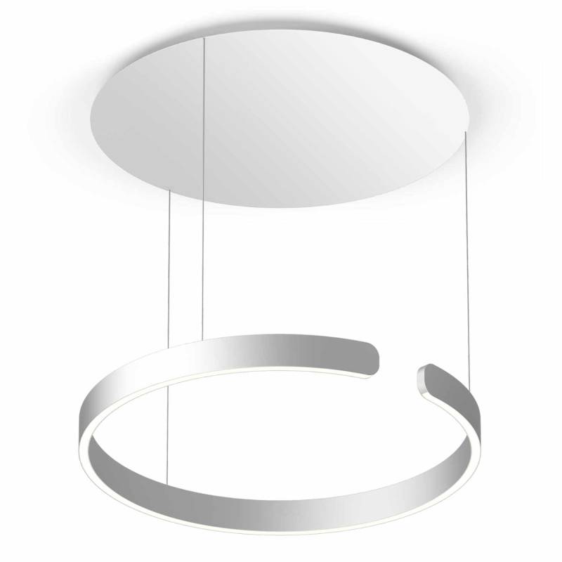 Mito sospeso Up LED Pendelleuchte, Grösse d. 60 cm, Farbe silber matt, Kabellänge fix von Occhio