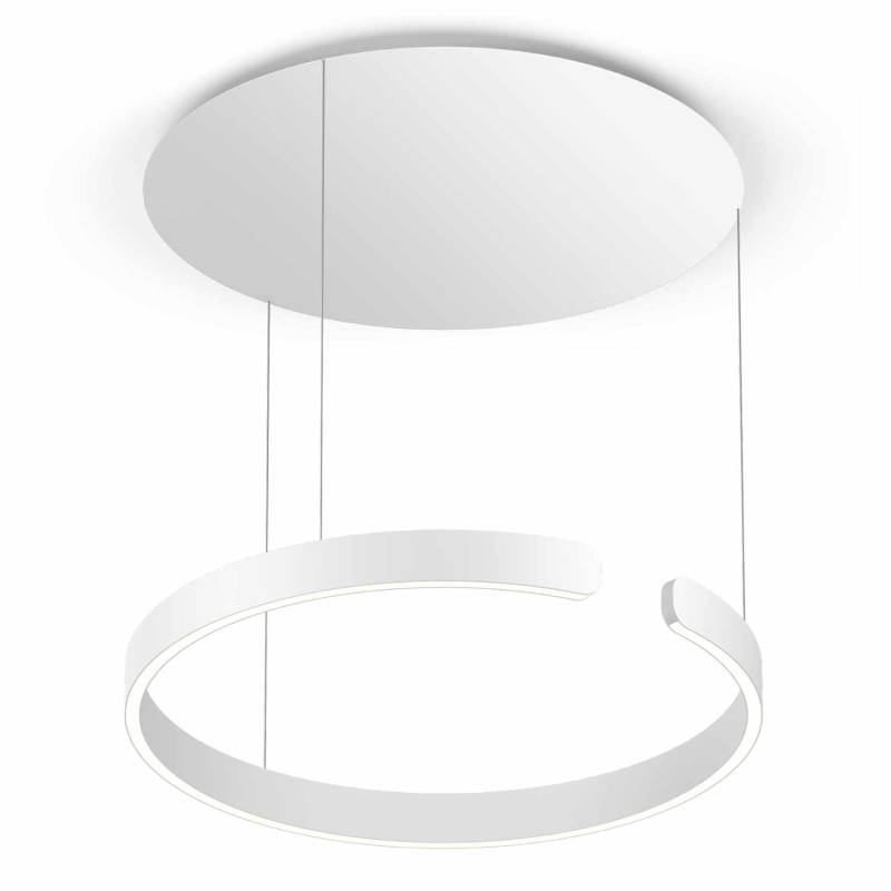 Mito Sospeso Up LED Pendelleuchte, Grösse d. 60 cm, Farbe weiss matt, Kabellänge fix von Occhio