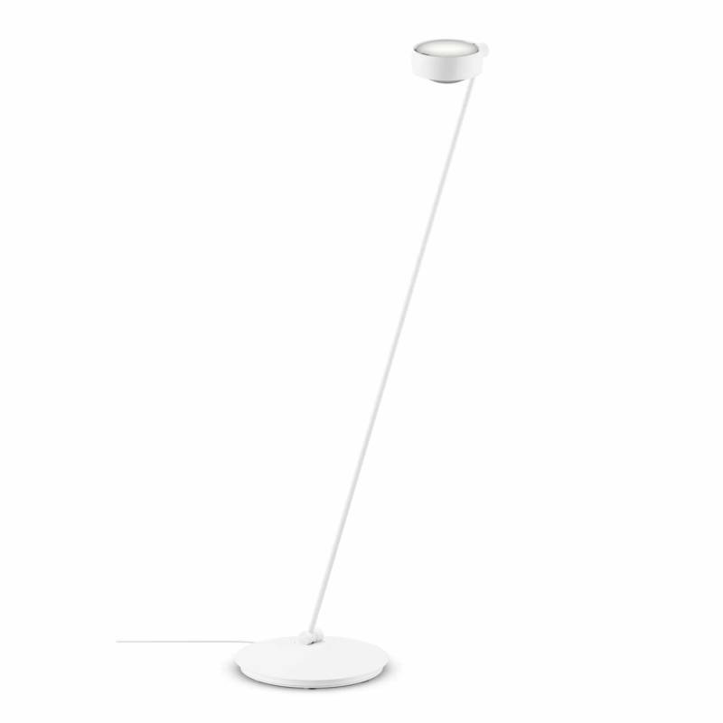 Sento Lettura LED Bodenleuchte, Grösse höhe 125 cm, Kopf / Body / Fuss weiss matt, Ausrichtung links von Occhio