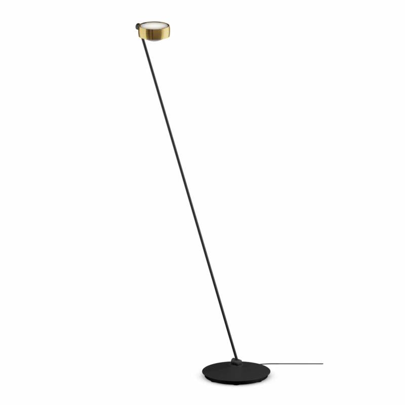 Sento Lettura LED Bodenleuchte, Grösse höhe 160 cm, Kopf / Body / Fuss bronze / schwarz matt / schwarz matt, Ausrichtung rechts von Occhio