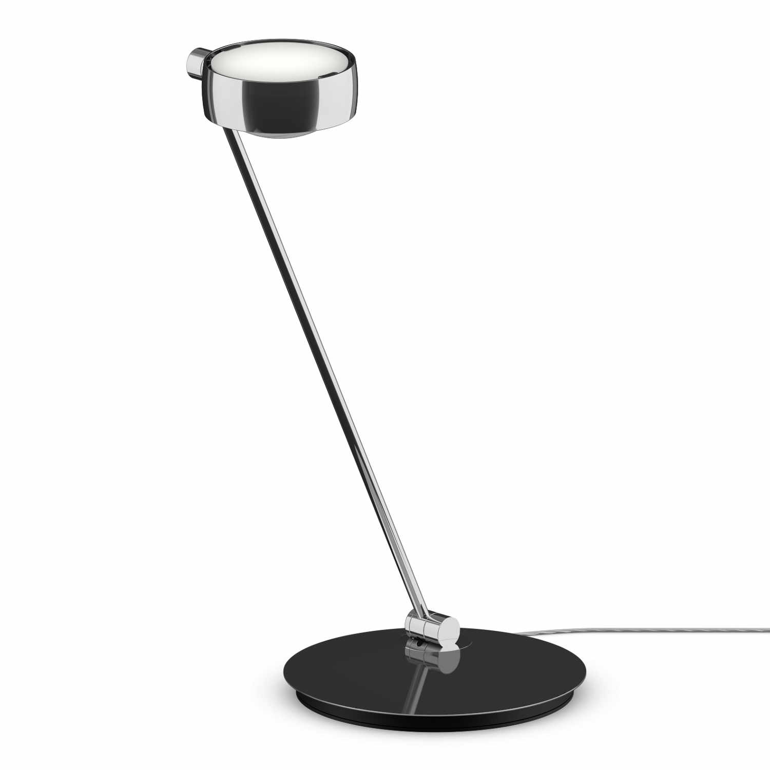 Sento Tavolo LED Tischleuchte, Grösse höhe 60 cm, Kopf / Body / Fuss chrom glanz, Ausrichtung rechts von Occhio