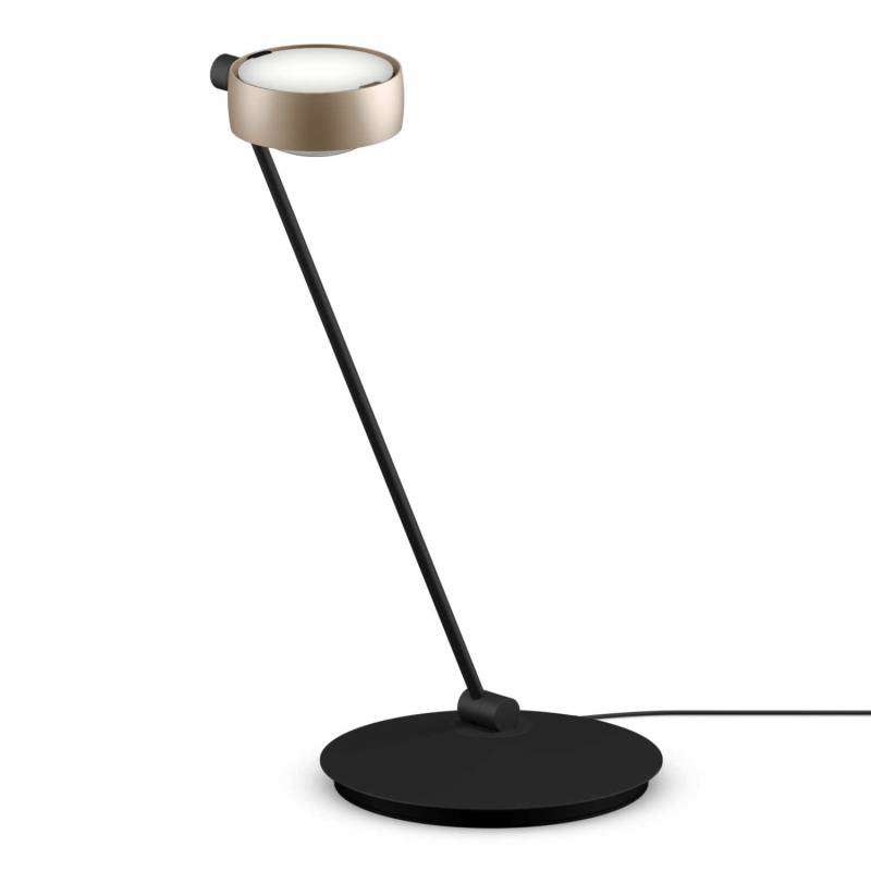 Sento Tavolo LED Tischleuchte, Grösse höhe 60 cm, Kopf / Body / Fuss gold matt / schwarz matt / schwarz matt, Ausrichtung rechts von Occhio
