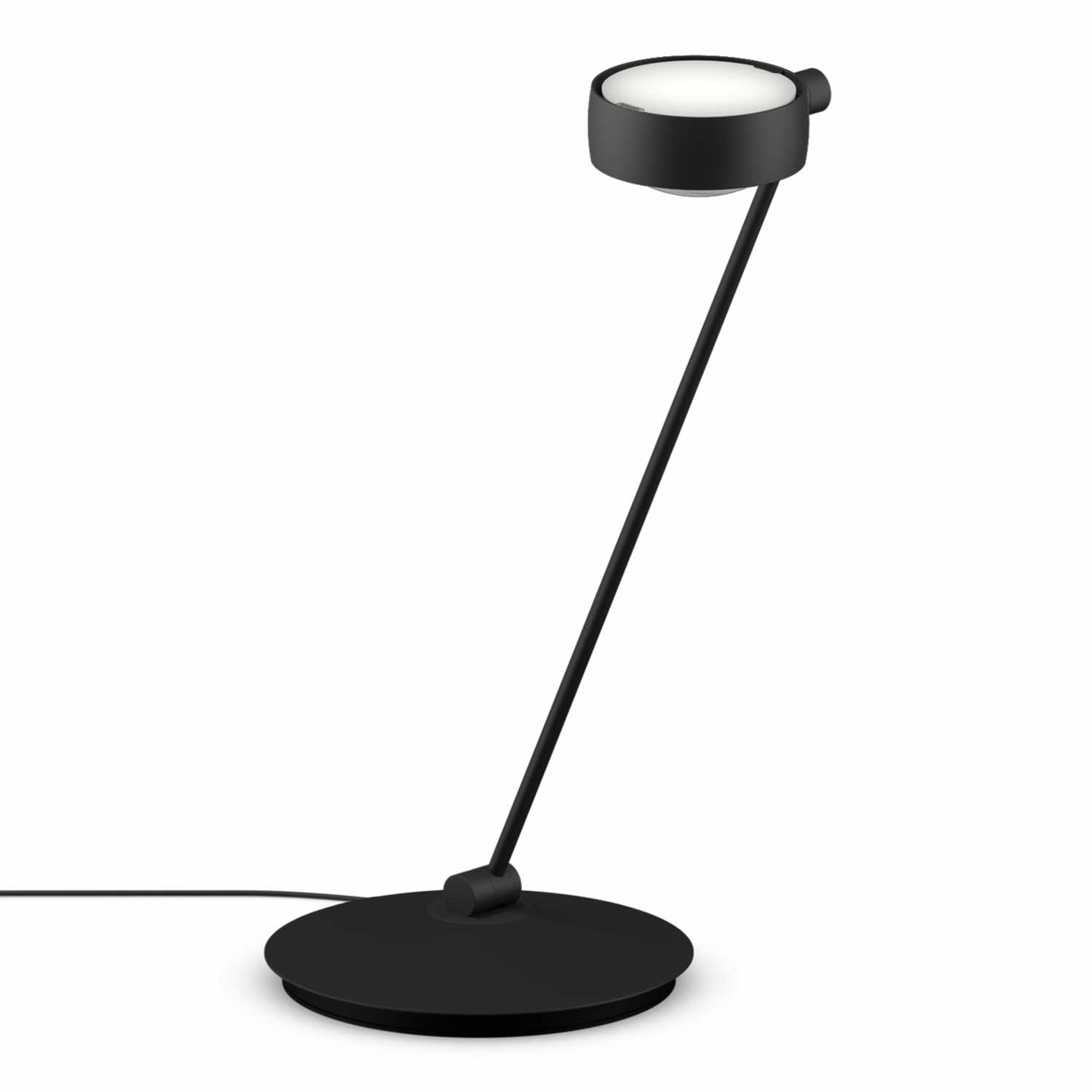Sento Tavolo LED Tischleuchte, Grösse höhe 60 cm, Kopf / Body / Fuss schwarz matt, Ausrichtung links von Occhio