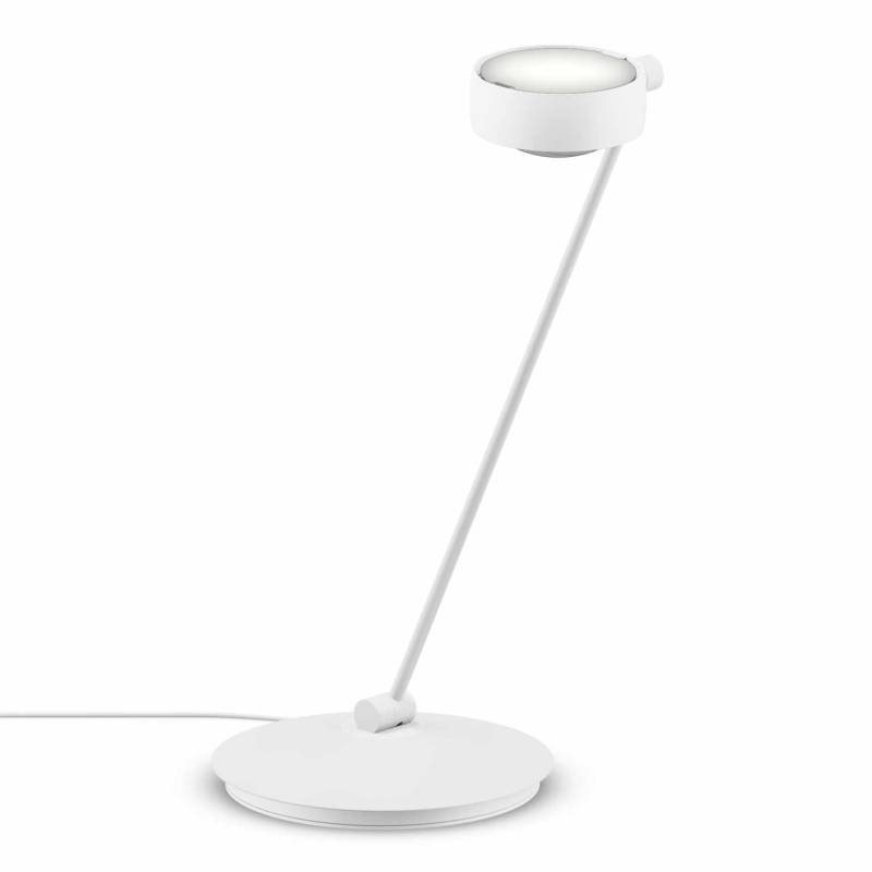 Sento Tavolo LED Tischleuchte, Grösse höhe 60 cm, Kopf / Body / Fuss weiss matt, Ausrichtung links von Occhio
