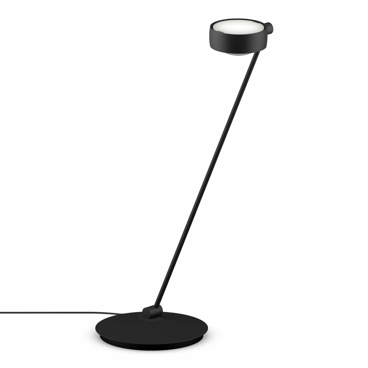 Sento Tavolo LED Tischleuchte, Grösse höhe 80 cm, Kopf / Body / Fuss schwarz matt, Ausrichtung links von Occhio