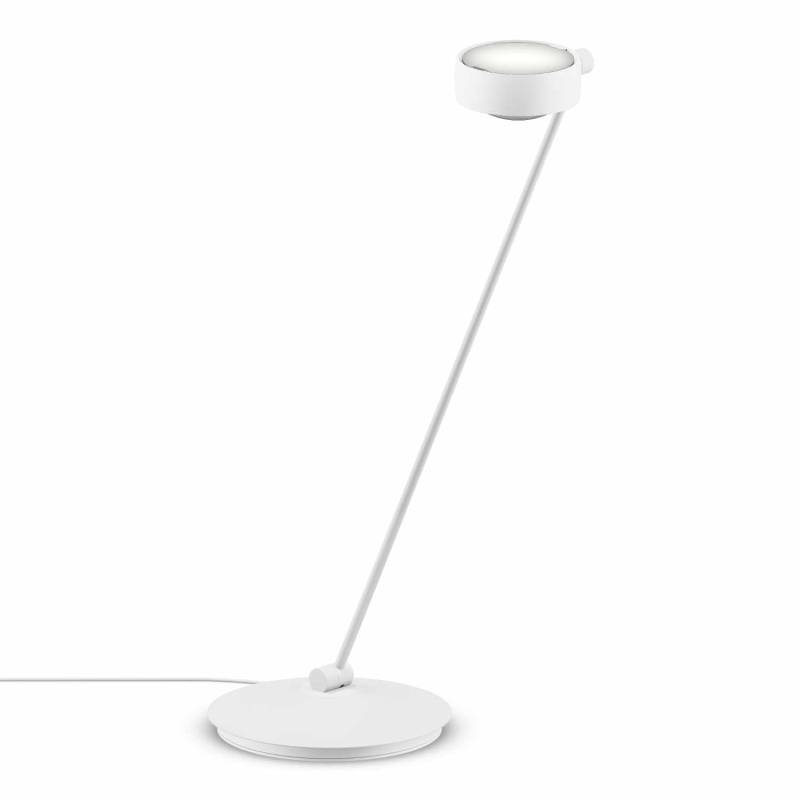 Sento Tavolo LED Tischleuchte, Grösse höhe 80 cm, Kopf / Body / Fuss weiss matt, Ausrichtung links von Occhio