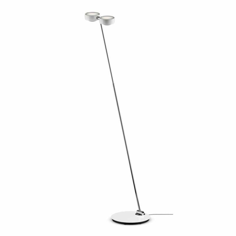 Sento Terra LED Bodenleuchte, Kopf / Body / Fuss weiss glanz / chrom glanz / weiss glanz von Occhio