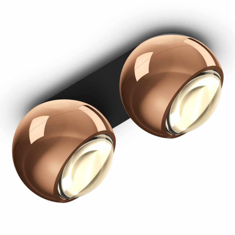 ìo Spotlight giro doppio LED Deckenleuchte, Kopf / Base rose gold/schwarz matt von Occhio