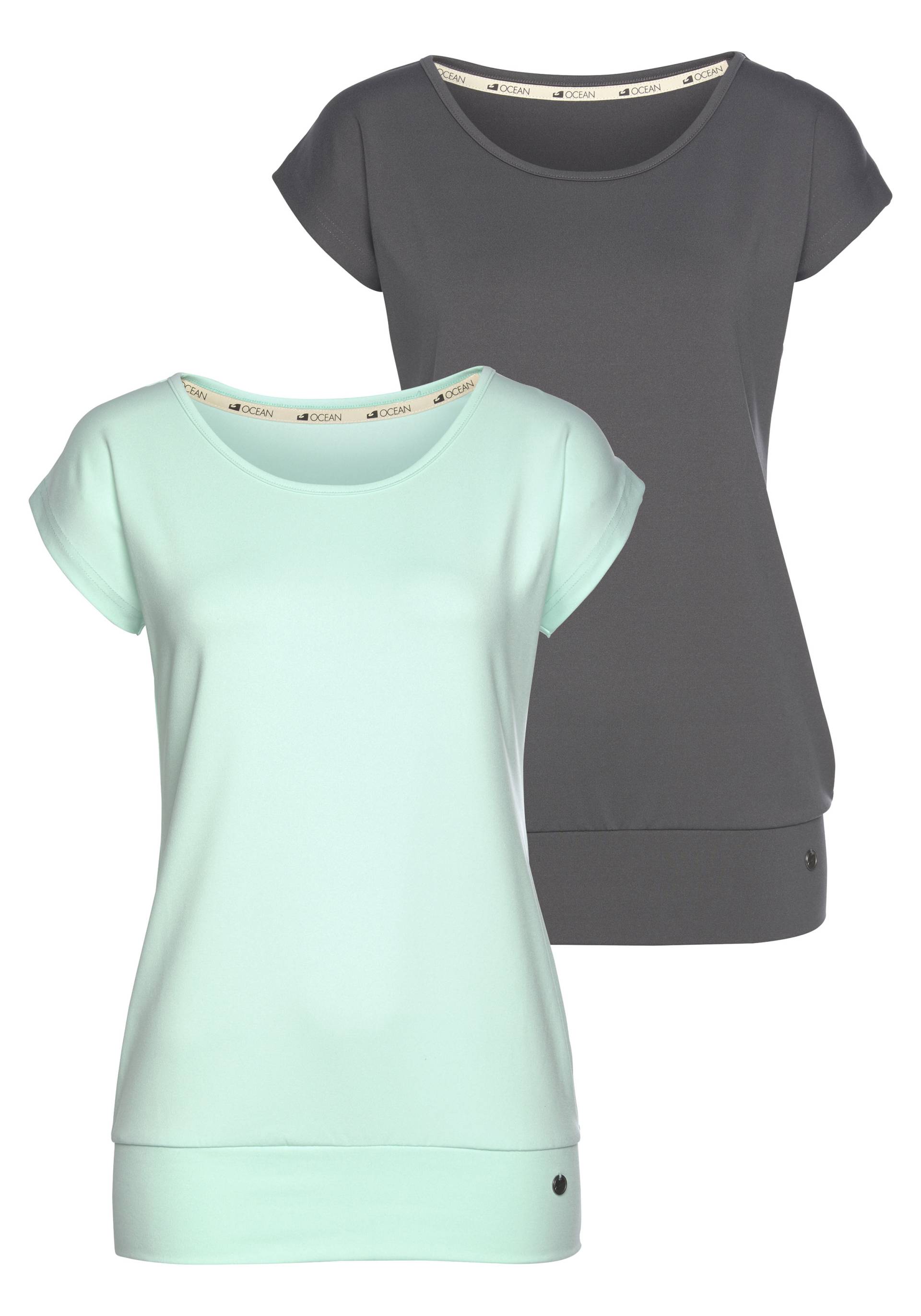 Ocean Sportswear Yoga & Relax Shirt »Soulwear - Essentials Yoga Shirts«, (Packung, 2er-Pack), leicht überschnittene Schultern, längerer Schnitt von Ocean Sportswear