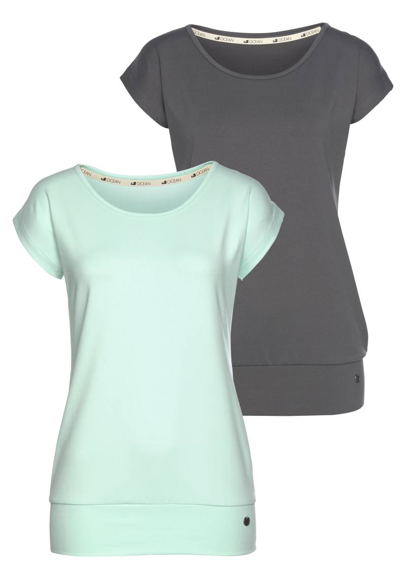 Ocean Sportswear Yoga & Relax Shirt »Soulwear - Essentials Yoga Shirts«, (Packung, 2er-Pack), leicht überschnittene Schultern, längerer Schnitt von Ocean Sportswear