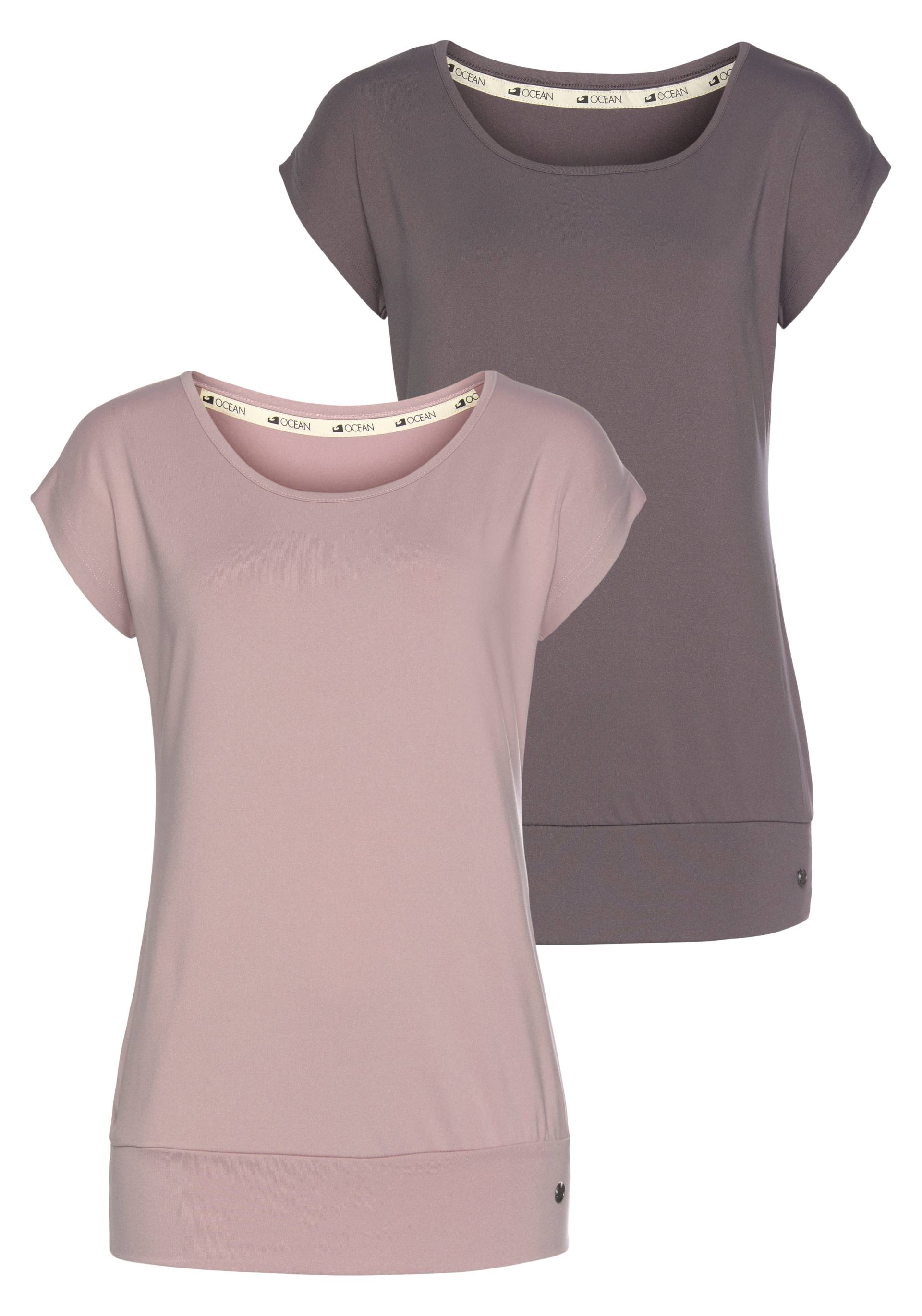 Ocean Sportswear Yoga & Relax Shirt »Soulwear - Essentials Yoga Shirts«, (Packung, 2er-Pack), leicht überschnittene Schultern, längerer Schnitt von Ocean Sportswear