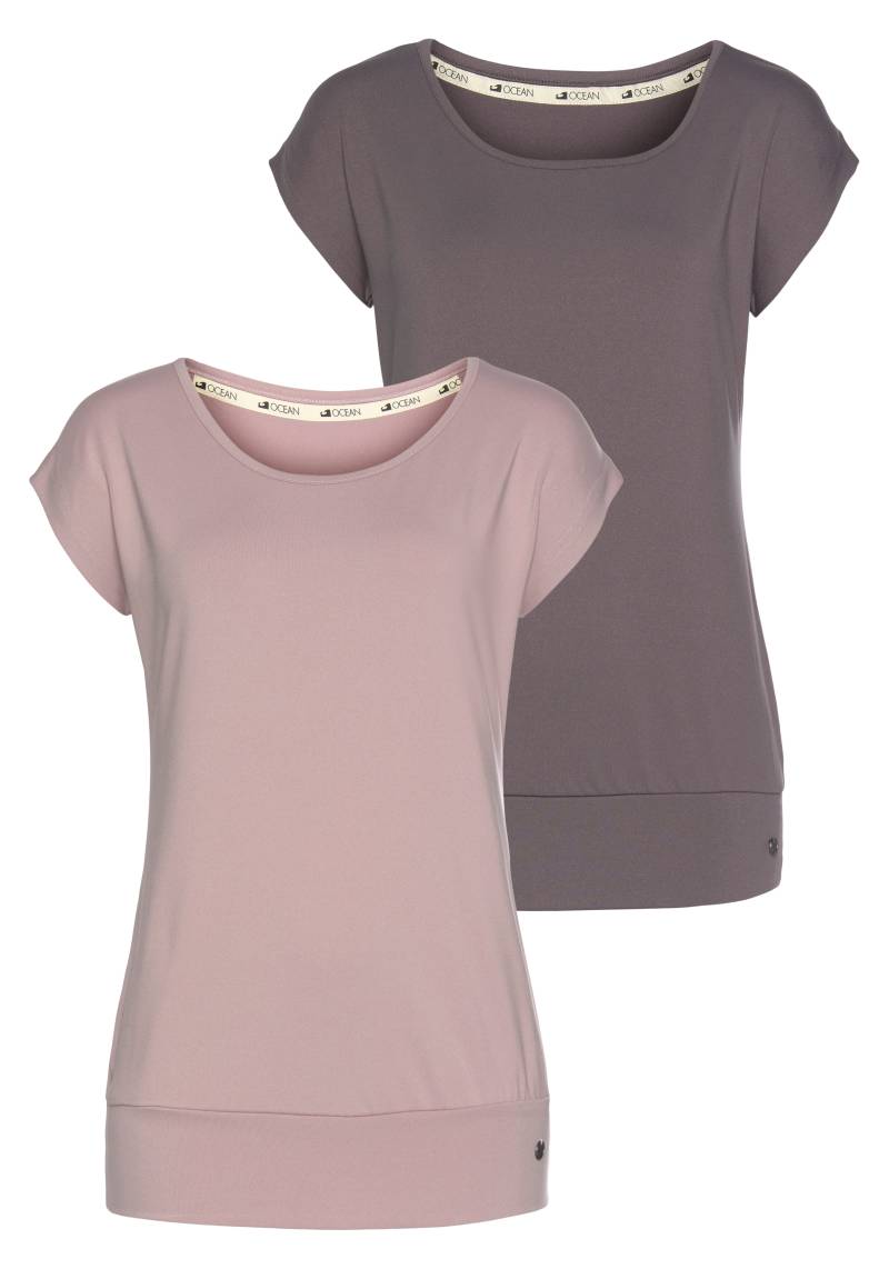 Ocean Sportswear Yoga & Relax Shirt »Soulwear - Essentials Yoga Shirts«, (Packung, 2er-Pack), leicht überschnittene Schultern, längerer Schnitt von Ocean Sportswear
