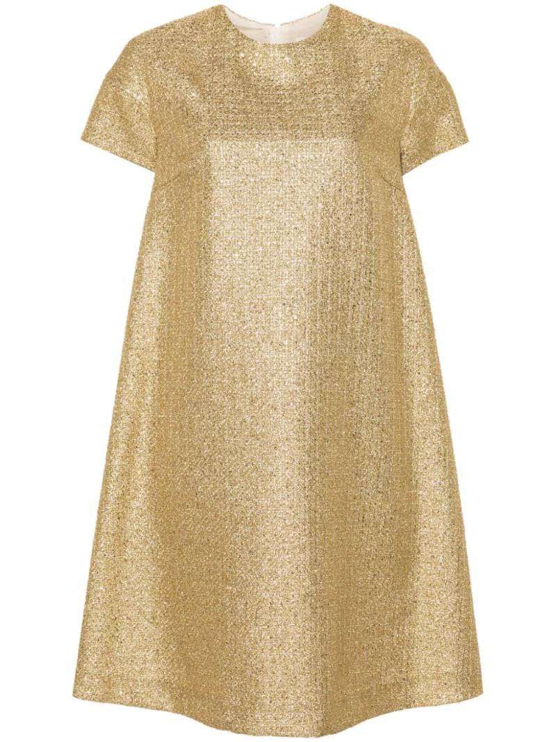 Odeeh box-pleat brocade mini dress - Gold von Odeeh