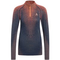 ODLO Damen Unterzieh Zipshirt Blackcomb Base Layer dunkelblau | L von Odlo