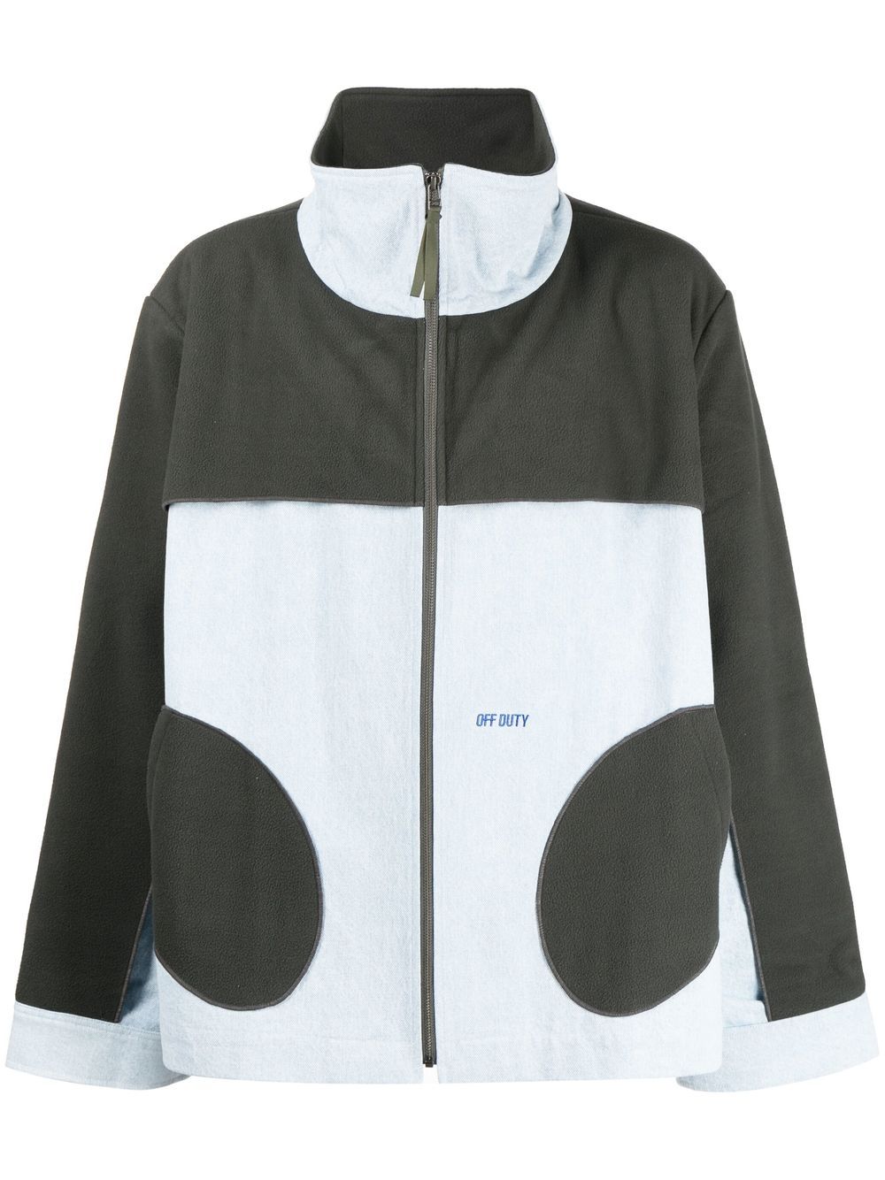 Off Duty colour-block fleece bomber jacket - Blue von Off Duty